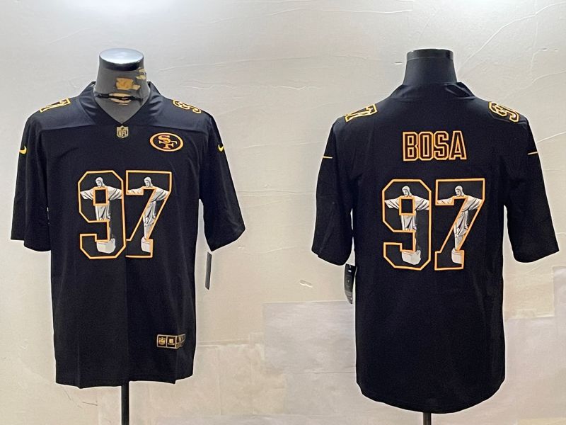 Men San Francisco 49ers #97 Bosa Black Fashion 2024 Nike Limited NFL Jersey style 9